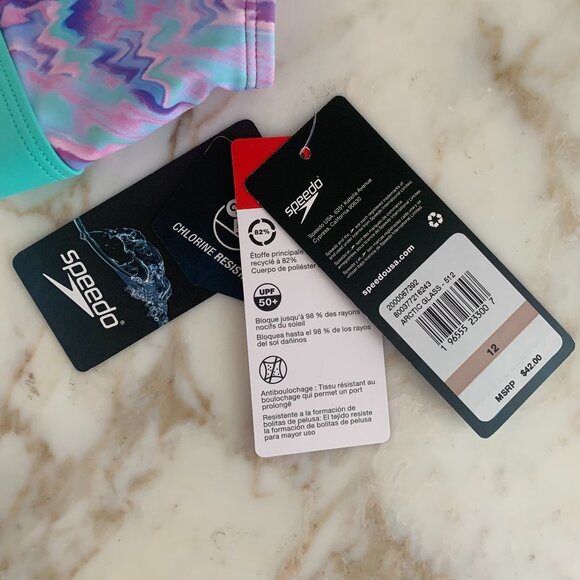 Speedo Girl's Sporty 2 Piece Swimsuit - NWT - Picture 5 of 5